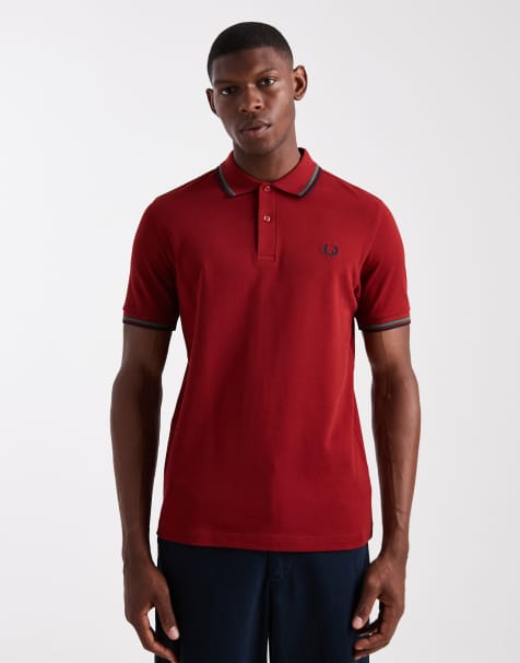 Fred Perry - Poloskjorte med dobbelte kontrastkanter i rød - view 1