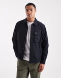 [Fred Perry] Fred Perry poplin overshirt in black XL BLACK