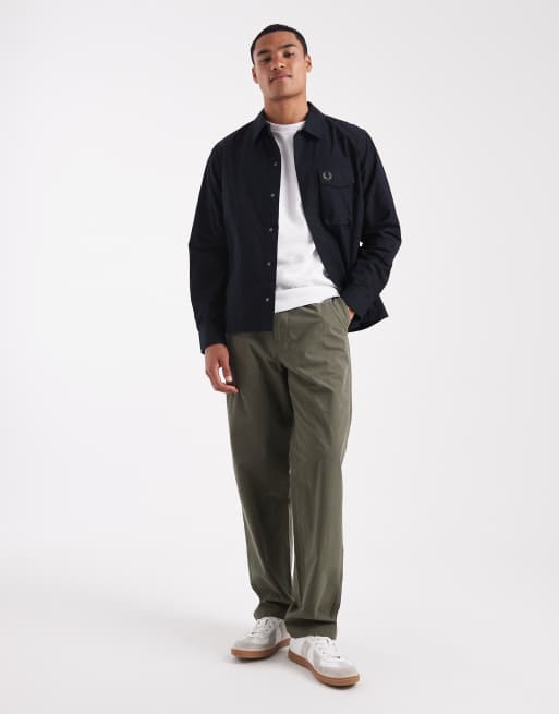 Fred Perry poplin overshirt in black, 2 of 5