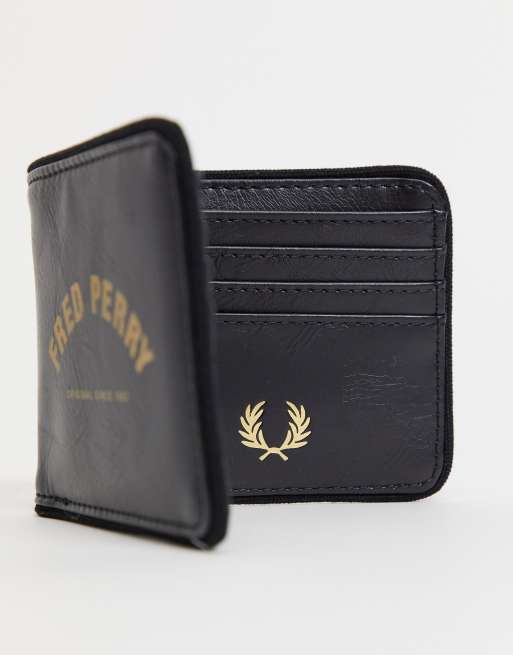 Fred Perry Portafoglio a libro con logo con arco colore nero