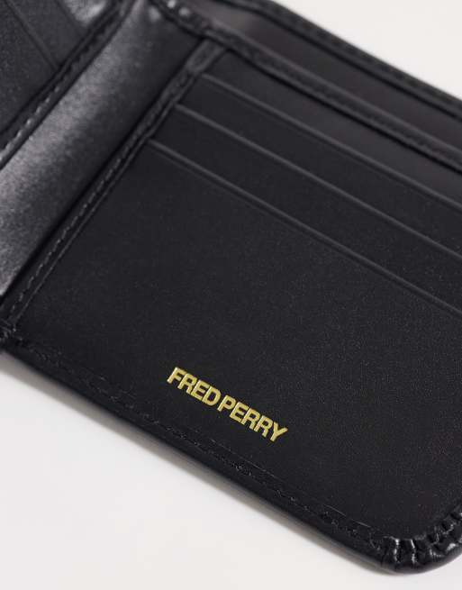 Fred Perry portefeuille à deux volets en cuir noir, 3 de 3