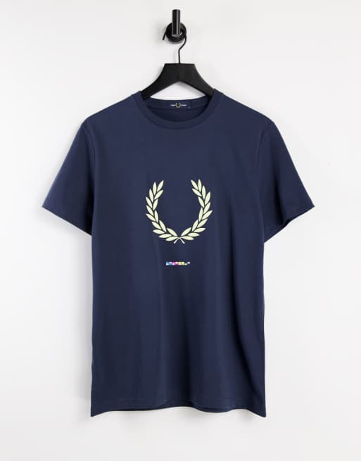 Fred Perry print registration t-shirt in dark gray