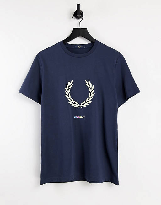 Fred Perry print registration t-shirt in dark grey