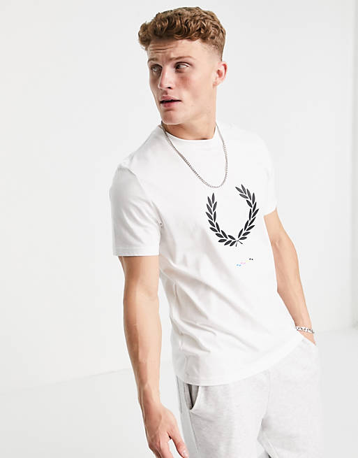 Fred Perry print registration t-shirt in white