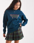 [Fred Perry] Fred Perry printed sweatshirt in blue 40 BLUE