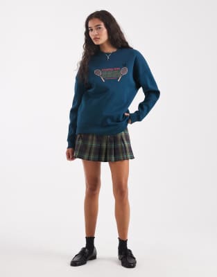 Fred Perry Printed Sweatshirt In Blue