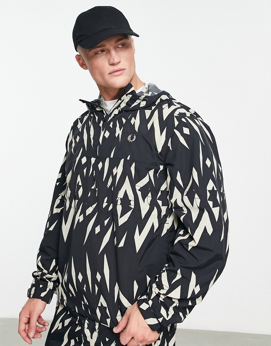 Fred Perry printed track jacket in black
