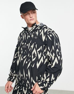 Fred Perry printed track jacket in black - ASOS Price Checker