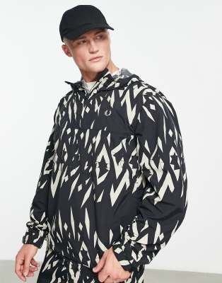 Fred Perry Fred Perry printed track jacket in black