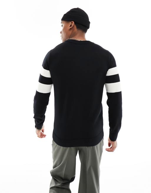 Fred Perry - Pull avec liseré aux manches - Noir, 3 de 4