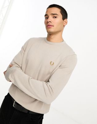 Fred Perry classic jumper in dark oatmeal - ASOS Price Checker