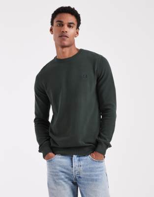 Fred Perry - Pull côtelé à manches longues et fermeture éclair - Vert