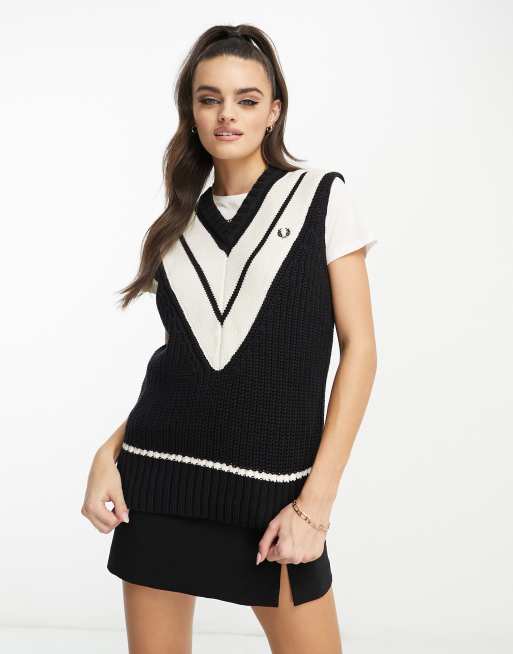 Fred Perry - Pull sans manches à liserés - Noir, 4 de 4