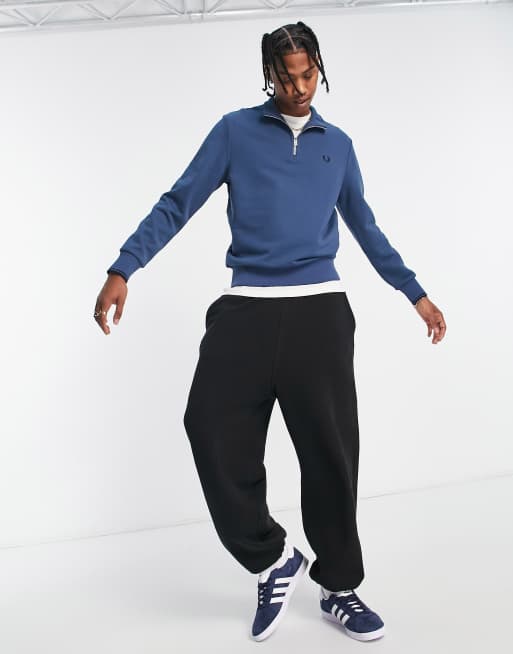 Fred Perry quarter zip sweat in navy | ASOS