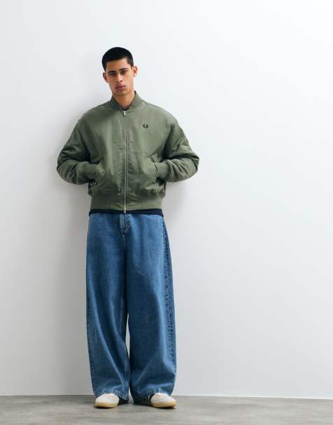 Fred Perry quilted tennis bomber jacket in khaki - view 1