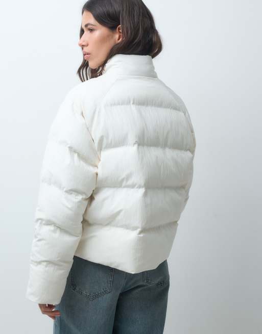 Fred Perry raglan sleeve padded jacket in ecru, 4 of 4