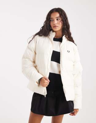 Fred Perry Raglan Sleeves Padded Jacket In Neutral