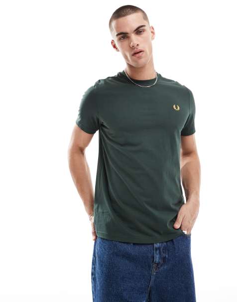 Fred Perry - Rear Powder - Grøn T-shirt med laurbærkrans - view 1