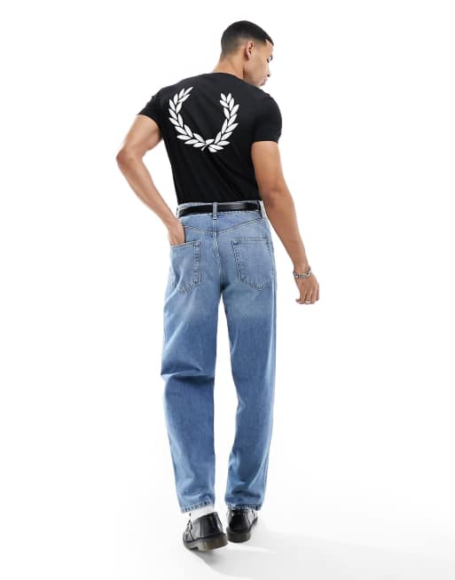 Fred Perry rear powder laurel t-shirt in black
