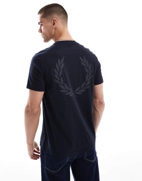 Fred Perry rear powder laurel wreath t-shirt in navy - view 1