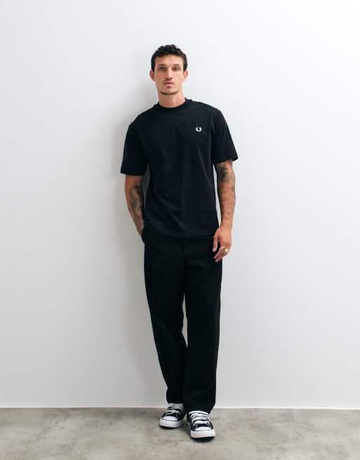 Fred Perry reflective laurel wreath t-shirt in black, 3 of 5