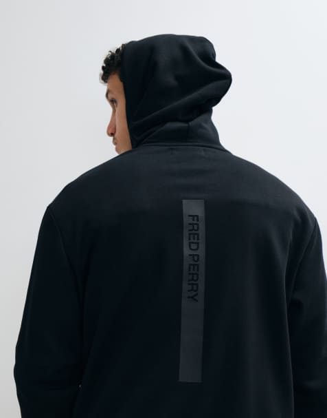 Fred Perry reflekterende hættetrøje i sort - view 1