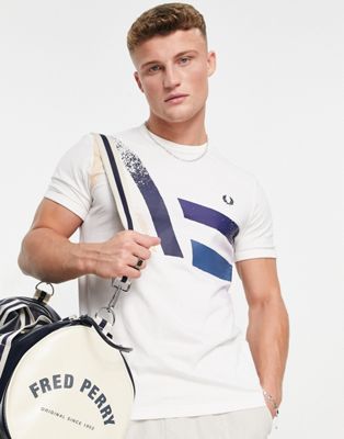 Fred Perry Reissues abstract print t-shirt in white - ASOS Price Checker