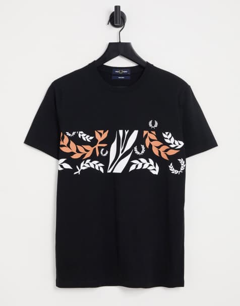 Fred Perry Reissues archive vine graphic t-shirt in black