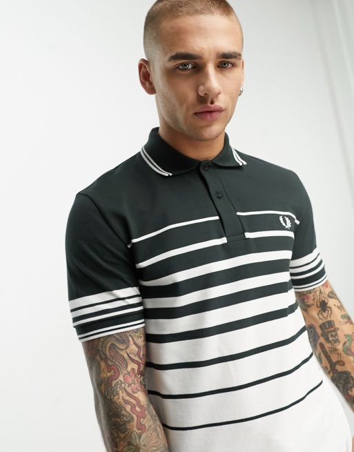 Fred Perry - Reissues - Gestreept poloshirt in groen