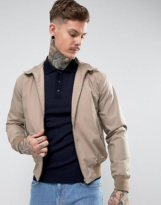 Fred Perry REISSUES Harrington Jacket in Stone | ASOS