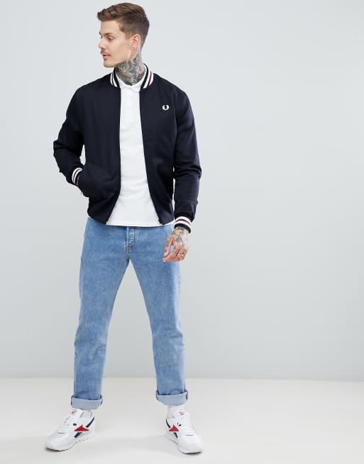 Fred Perry Reissues made in england tennis bomber jacket in black