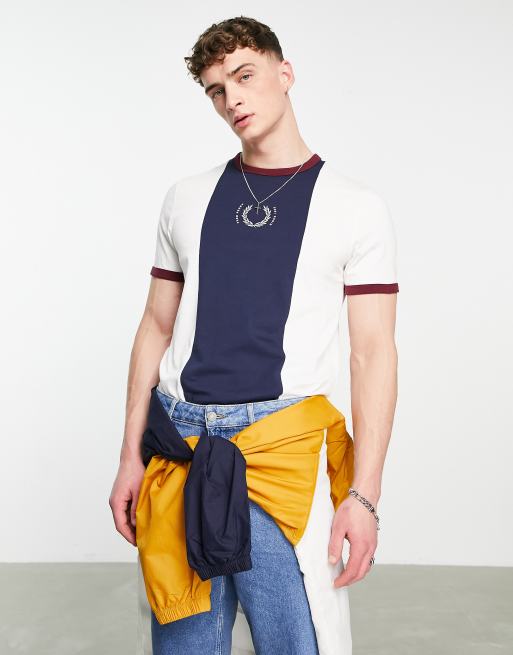 Fred Perry - Reissues - Maglia multicolore in cotone con riga centrale