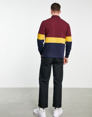 Polos manches longues Fred Perry - Reissues - Polo manches longues façon maillot de rugby - Multicolore