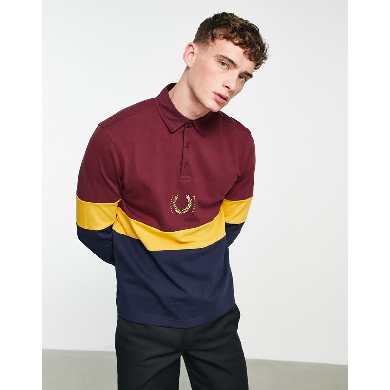 Designer 4s1iy Fred Perry - Reissues - Polo stile rugby multicolore a maniche lunghe
