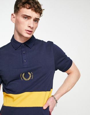 Homme Fred Perry - Reissues - Polo style maillot de rugby - Bleu marine