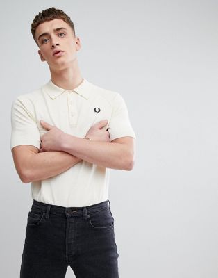 Fred Perry Reissues raglan knitted polo in cream | ASOS
