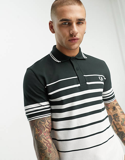 Fred Perry Reissues stripe polo shirt in green | ASOS