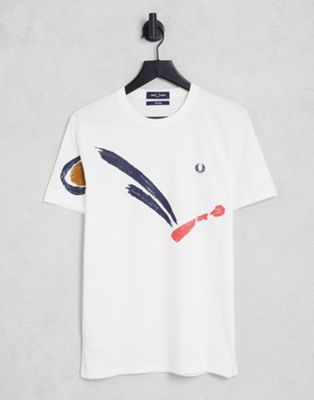 Fred Perry Reissues abstract t-shirt in white  - ASOS Price Checker