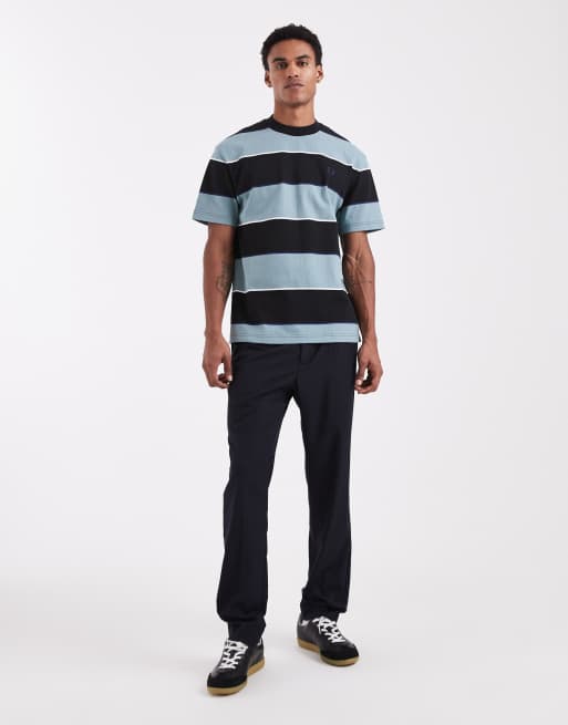 Fred perry relaxed fit stripe t-shirt in blue & black, 2 of 5