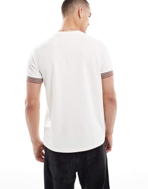 Fred Perry relaxed T-shirt in light beige with striped