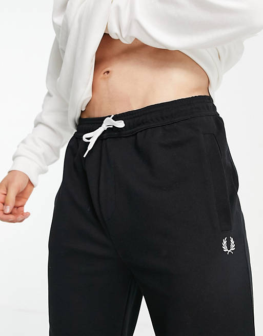  Fred Perry reverse tricot joggers in black 