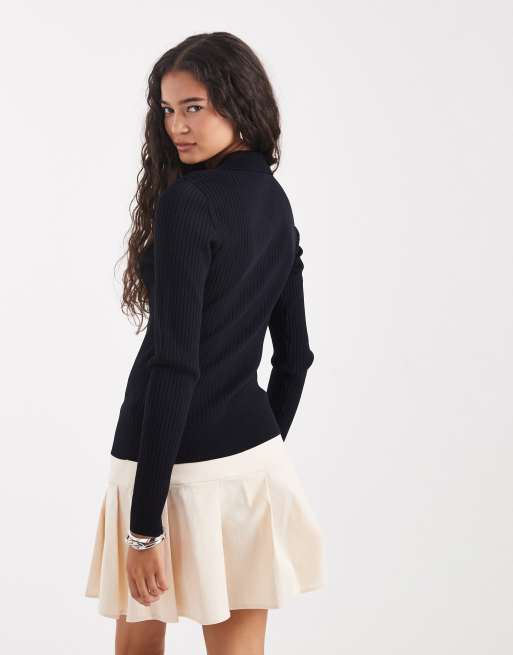 トップス FRED PERRY Ribbed Polo Shirt Fred Perry rib knit polo shirt in peach | ASOS