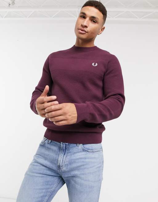 Fred perry burgundy on sale jumper