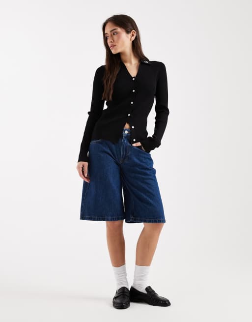 Fred Perry ribbed knitted shirt in black | ASOS