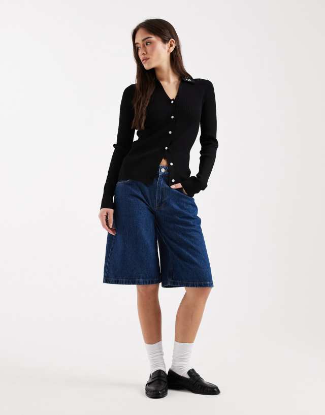 Fred Perry ribbed knitted shirt in black | ASOS