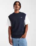 [Fred Perry] Fred Perry ribbed vest in navy S NAVY