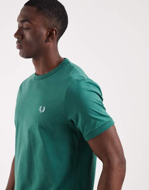 Fred Perry ringer short sleeve t-shirt in green - view 1