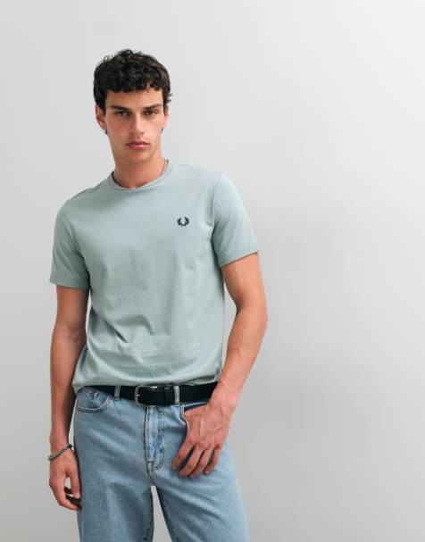 Fred Perry ringer T-shirt i lyseblå - view 1