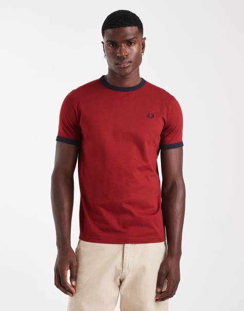 Fred Perry ringer t-shirt i rød - view 1