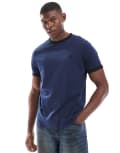 [Fred Perry] Fred Perry ringer t-shirt in blue with black tipping-Navy XS Navy